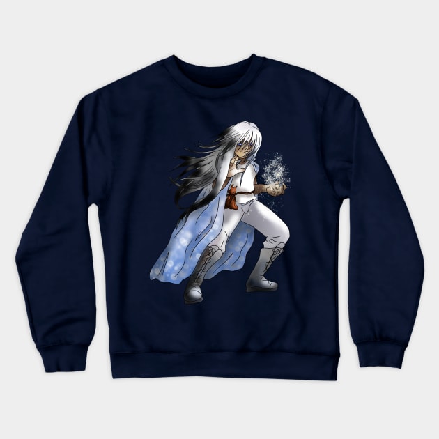 Dark elf druid with ice and snow Crewneck Sweatshirt by cuisinecat